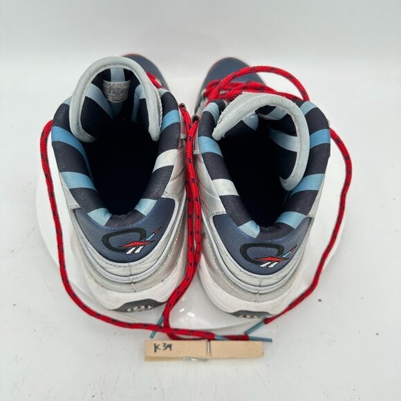 Reebok Question Mid x James Harden Cross Over Men Size 10 Silver Blue Red Shoes - Picture 9 of 11